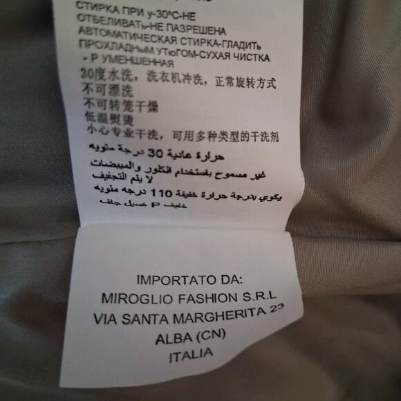 Diana Gallesi Quilted Gray Puffer Coat Parka Zip Up Knee Length LARGE Italy NWT - Picture 12 of 12